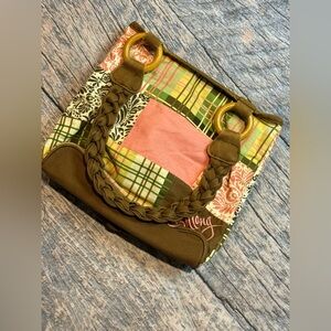 Billabong Patchwork Tote with Braided Handles